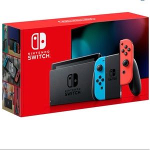 Nintendo switch Consol with neon red/blue joy con!
